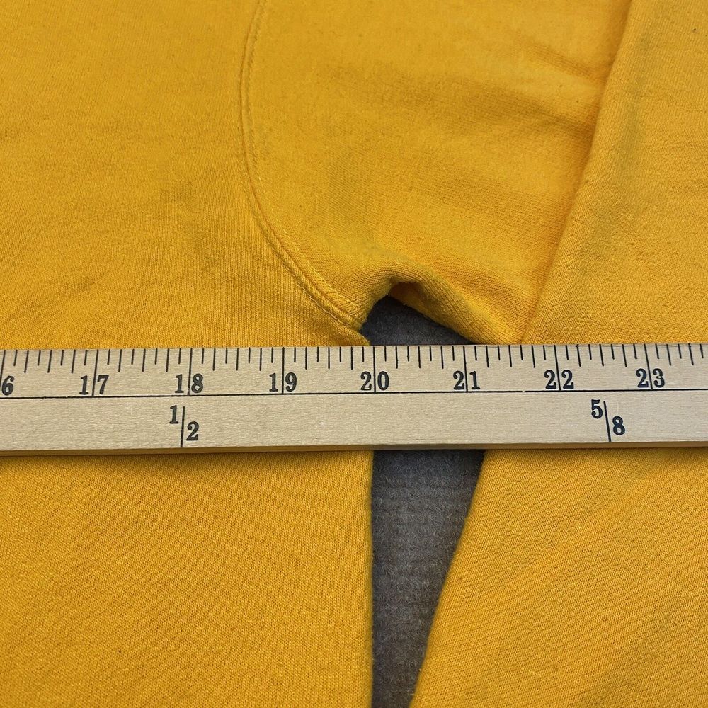West Virginia Sweater Sweatshirt Mens Small Yellow Champion Eco Hoodie - Picture 8 of 10